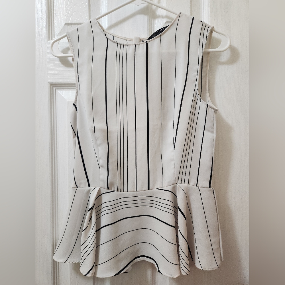 Zara Striped Peplum Top
